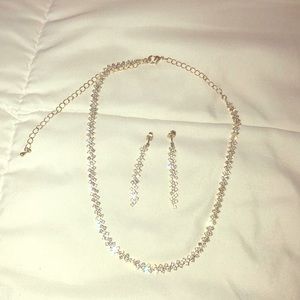 Matching Necklace and Earrings silver